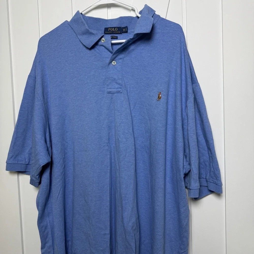 Polo Ralph Lauren Big & Tall Cotton Polo Shirt Blue Size 3XLT Pima Soft Touch